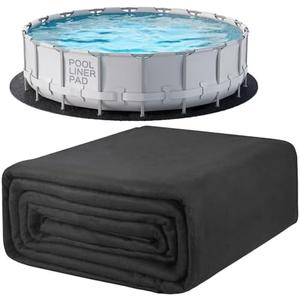 POOLHACKER 28 Ft Pool Liner Pad, Round Pool Liners for Above Ground Swimming Pools, Durable Geotextile Material, Easy to Install, Extends Life to The Line, Under Pool Padding, Black 