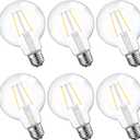 Dimmable LED Edison Light Bulb, G25 (G80) Globe Bulb, 60W Equivalent, 4000K Cool White, Christmas Light, E26 Standard Base, ETL Listed, 6-Pack