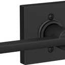 Schlage F10 LAT 622 COL Latitude Collins Passage Lever for Interior Hall and Closet, Matte Black