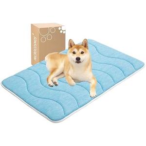 MICROCOSMOS 0.8" Thick Cooling Dog Foam Pad & Summer Pet Sleeping Mat, Machine Washable, Materials Safe, Portable Flat Pet Bed for Dogs.(Sky Blue, 18" x 24") MICROCOSMOS 0.8" Thick Cooling Dog Foam Pad & Summer Pet Sleeping Mat, Machine Washable, Materials Safe, Portable Flat Pet Bed for Dogs.(Sky Blue, 18" x 24")