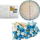 Crochet Flowers Rose Bouquet Blanket- DIY Crochet Flower Bouquet Kit[Need to Weave by Yourself] - Handmade Rose Blanket,for Home Decor100*100CM (Blue)