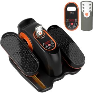 Under Desk Elliptical Machine with Smart Safety Stop Ellipse Leg Exerciser - Electric & 12dB Seated Elliptical for Seniors Pedal Exerciser 12-Level Auto/Manual Modes with Remote for Home Office Rehab