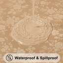 Smiry Round Picnic Tablecloth, Elastic Waterproof Fitted Heavy Duty Vinyl Tablecloths for 57"-68" Tables, Wipeable Washable Table Cover for Kitchen, Dining, Camping, Outdoor, Brown