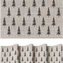 Artoid Mode Xmas Tree Christmas Vinyl Placemats Set of 4, 12x18 Inch Wipeable Winter PVC Woven Table Mats for Party Kitchen Dining Decor (Beige)