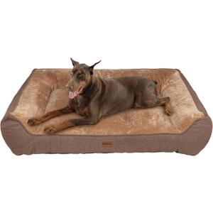 Orthopedic Dog Bed for Extra Large Dogs - Extra Thick Supportive Dog Couch Bed, Pet Beds Sofa with Waterproof Washable Cover & Non-Slip Bottom, Brown, 48x35 Inch