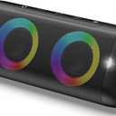 DONOW Portable Bluetooth Speaker with Lights, 30W Stereo Sound, Bass Boost, IPX5 Waterproof, 20H Playtime, Built-in Mic, Speakers Bluetooth Wireless for Home, Party, Outdoor, Travel(Black)