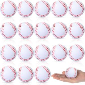 Blulu 30 Packs Baseball Stress Balls Party Favors Foam Mini Baseball Squeeze Balls for Kids, School Carnival Reward and Party Supplies (2.5 Inch, White)
