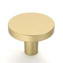 Amerdeco 20 Pack Brushed Gold Cabinet Knobs Single Hole Cabinet Pulls 1 Inch (30MM) Diameter Round Drawer Knobs and Pulls for Bathroom Cabinets K0021