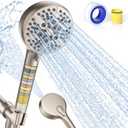Filtered Shower Head with Handheld – High Pressure Hand Held Shower Head for Hard Water with Filters, 79" Long Hose & Powerful Wide Fan Spray, Removes Chlorine and Impurities (Brushed Nickel)