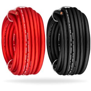 InstallGear 8 Gauge Power or Ground Wire - 99% OFC - 25ft Red & Black - Marine, Speaker, Battery Cables