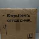 Ergalithic Office Home Ergonomic Desk Chair-Computer X-Shaped Chair Mesh PU Leather with Adjustable Lumbar Support-Executive Chair High Back with Headrest Flip-Up Arms for Long Hours (White)