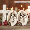7 x Christian Christmas Ornaments 2026, Religious Gifts Idea for Women Friends Jesus and Lamb Double, Sided Ceramic Christmas Ornaments Holiday Keepsake Christian Gifts for Women Faith Catholic