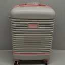 Coolife Suitcase Set 3 Piece Luggage Set Carry On Travel Luggage TSA Lock Spinner Wheels Hardshell Lightweight Luggage Set(Gray+Pink, 3 piece set (BP/TB/20)