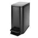 Cesun Small Bathroom Garbage Can with Lid Soft Close, Step Pedal, 6 Liter / 1.6 Gallon Stainless Steel Garbage Can with Removable Inner Basket , Anti-Fingerprint Finish (Matt Black)