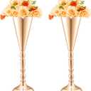 VEVOR 10PCS 43cm/16.9 Tall Wedding Flower Vase, Metal Wedding Trumpet Centerpiece, Gold Floral Stand Display Rack for Tables Wedding Dinner Party, Anniversary Ceremony Birthday Event Decor