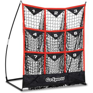 GoSports Baseball and Softball Pitching Strike Zone Target Net - Choose Your Size (Black, Red)