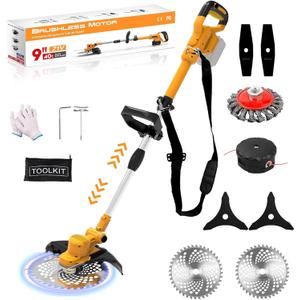 Electric Weed Wacker for Dewalt 20V Battery, 5 in 1 Weed Eater Battery Powered, 750w Lightweight Cordless Weed Wacker, Brush Cutter for Lawn, Yard and Bush Trimming(No Battery) (Orange)