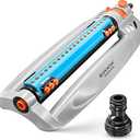 GRÜNTEK Oscillating Lawn Sprinkler for Large Gardens – Turbo Motor, 20 Adjustable Nozzles, Universal Quick Hose Connector, Covers Up to 5000 Sq Ft