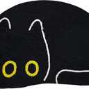 Halloween Black Cat Bath Mats for Bathroom 20x30 Inch Non Slip Washable Black Cat Bathroom Rugs Plush Soft Absorbent Halloween Home Decor Rug (1'8" x 2'6" (Oval))