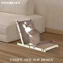 Modern Cardboard Cat Scratcher for Indoor Cats, Anti-Tip Wooden Frame Cat Scratching Board, Wall/Sofa/Furniture Mount by Non-Slip Cat Scratch Pad, Extra Durable for Multi-Cat Homes(M)