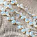 Natural Stone Beads Water Drop Shape Faceted Opal Loose Beads 10X12X5mm 7.9 inch for Jewelry Making
