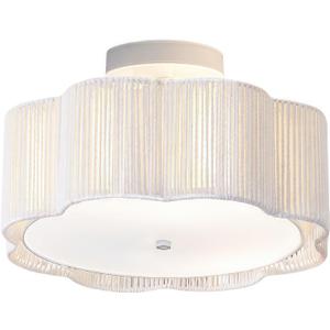13.4" Rattan Flush Mount Ceiling Light Fixtures,3-Light Boho Nursery Light Fixtures Ceiling Mount for Bedroom,Mini Rattan Chandelier,White Small Chandelier Lighting for Dining Room Hallway