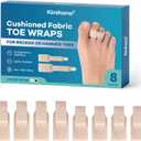 Kimihome Hammer Toe Corrector for Women & Men - Reusable Fabric Broken Toe Wraps - Hammertoe Straightener - Toe Splints for Bent, Curled, Crooked, Claw Toes (4 Large + 4 Small, Beige)