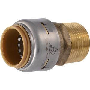 SharkBite Max 3/4 Inch MNPT Adapter, Push to Connect Brass Plumbing Fitting, PEX Pipe, Copper, CPVC, PE-RT, HDPE, UR134A