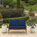 Arden Outdoor Loveseat Cushion Set, 48 x 24, Water Repellent, Fade Resistant, Cushion Set for Couch, Bench, and Swing, Sapphire Blue Leala
