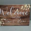 sechars Rustic Welcome to Our Sweet Home Pictures Farmhouse Style Quotes Wall Art Decor Vintage Painting 16"x24"