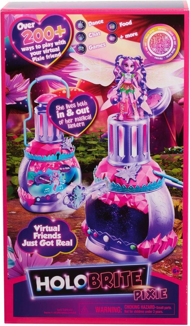 Just Play HOLOBRITE Pixie Lantern, Virtual Dancing and Interactive Games, Includes 5-inch Pixie Doll, Over 200 Ways to Play, Kids Toys for Ages 6 Up