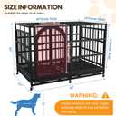 Heavy Duty Dog Crate 42 Inch Indestructible Escape Proof Cage Black Large Dog Kennel Indoor for High Anxiety Dogs with Wheels, Locks and Remorvable Trays