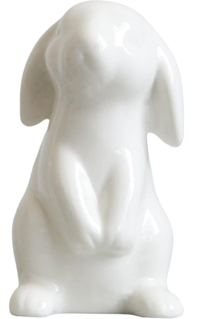 Easter Bunny Figurines Ceramic Rabbit Statue Modern Animal Rabbit Ornament for Easter Home Office Desk Decoration