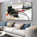 Yuaxker Abstract Wall Art Black Wall Decor Funky Canvas Painting Artwork for Living Room Bedroom Dining Room Office Home Decor
 24x48 Inch