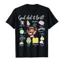 Funny God Did It First 67 Meme Jesus Christian Bible Kids T-Shirt, Large