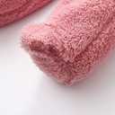 Baby Furry Jumpsuit Infant Bear Onesies Zipper Long Sleeve One-Piece Romper Hoodie Baby Outwear Snowsuit (0-3 Months, Pink-footed)