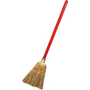 Rocky Mountain Goods Small 34" Broom for Kids and Toddlers - Solid Wood Handle - 100% Natural Corn Bristles - Ideal Size for Kids - Heavy Duty - Toy Broom