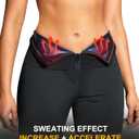 SCARBORO Sauna Sweat Shorts for Women Waist Trainer Leggings Workout Suit Compression Body Shaper Band (3X-Large, Black Blue-inner Zipper)