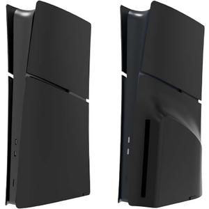 5 in 1 Slim Version Plates Cover for PS5 Disc and Digital Edition Console, Shell Panels Compatible with PlayStation 5 Slim Accessories Protective Replacement Faceplates (Black)
