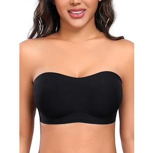 Gailife Smooth Strapless Bras for Women Non-Slip Wireless Bandeau Bra Padded Light Push Up Tube Top Bra XL
