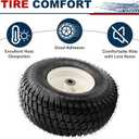 2 Pieces 15x6.00-6 Front Lawn Mower Tires & Wheels - NHS Alloy Steel - for Husqvarna Craftsman, John Deere 100 & D100 Series Riding Mowers and Lawn Tractors - 3" Centered Hub, 3/4" Bushings