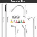 135 Inch(11.25ft) Pressure Washer Extension Wand for Gutter Roof, 6 Pcs Pressure Washer Gutter Cleaner Attachment with 6 Pcs Nozzle Tips, 1/4 Quick Connect Fitting(4000 PSI)