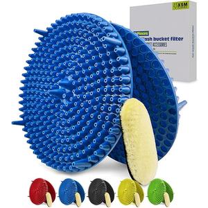 10.4" Heavy Duty Grit Trap (2-Pack) & Wash Mitt Kit - Premium Car Wash Bucket Filter Insert, Dirt Separator, Fits 3.5-5 Gallon (Blue Kit)