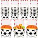 Sunnyray 24 Sets Soccer Hoop Snack Cups with Football Net Cards Disposable Paper 8 oz Ball Sports Party Favors Candy Cups Ball Treat Food Bowls for Soccer Birthday Party Decorations Supplies