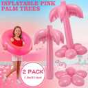 2 Pack Giant Inflatable Pink Palm Trees 51 Inches Large Hot Pink Blow up Coconut Tree for Pool Hawaiian Luau Summer Beach Tropical Theme Grad Birthday Baby Shower Party Outdoor Decorations