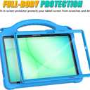 Sanyetral Kids Case for Samsung Galaxy Tab A11 Plus 2026/A9 Plus 2023 11 inch Tablet, Galaxy Tab A11+/A9+ Case with Screen Protector, Shockproof Handle Stand Protective Cover with Shoulder Strap -Blue
