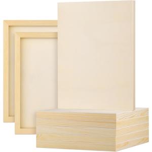 Aodaer 8 Pack Wood Panels 9 x 12 Inch Wooden Panels Canvas Unfinished Craft Wood Boards Panels for Art Crafts Acrylic and Oil Painting Pouring DIY Projects
