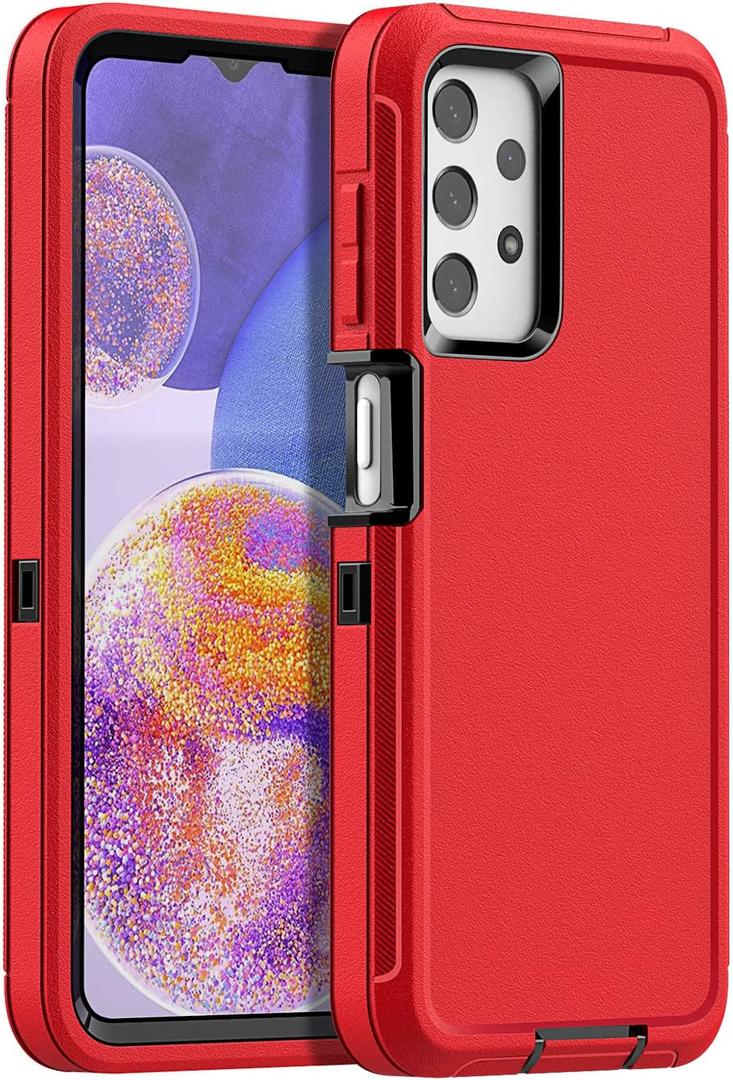 AICase for Galaxy A23 Case(6.6") Case,Heavy Duty Rugged Phone Cover,Durable Military Grade Protection Shockproof/Drop Proof/Dust-Proof Protective for Samsung Galaxy A23 5G 2022 Red