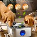 oneisall Dog Water Fountain, 2.6Gal/10L Stainless Steel Dog Water Bowl Dispenser with Deeper Drinking Aera & Washable Filter, Ultra-Quiet Pet Water Fountain for Small Medium Large Dogs(with 5 Fllters)