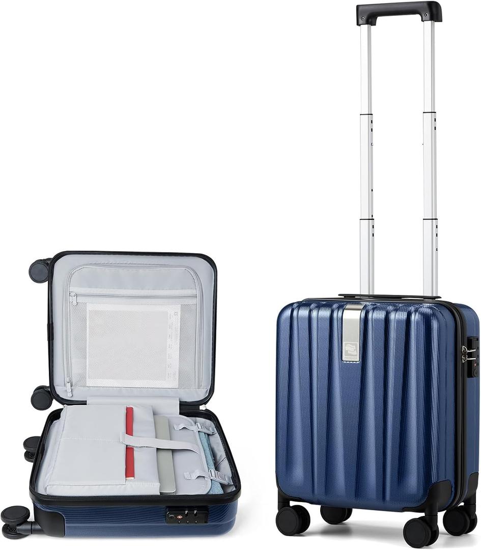 Hanke 16 inch Underseat Carry on Suitcases with Wheels,Lightweight Hard Shell Carry on Luggage with Wheels for Weekender, Small Suitcase,Travel Luggage Christmas Gifts for Birthday （Dark Blue）